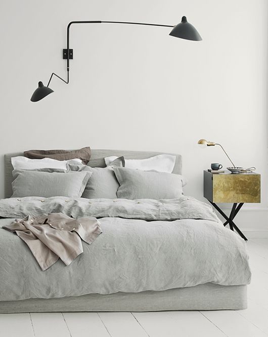 solid grey bedroom