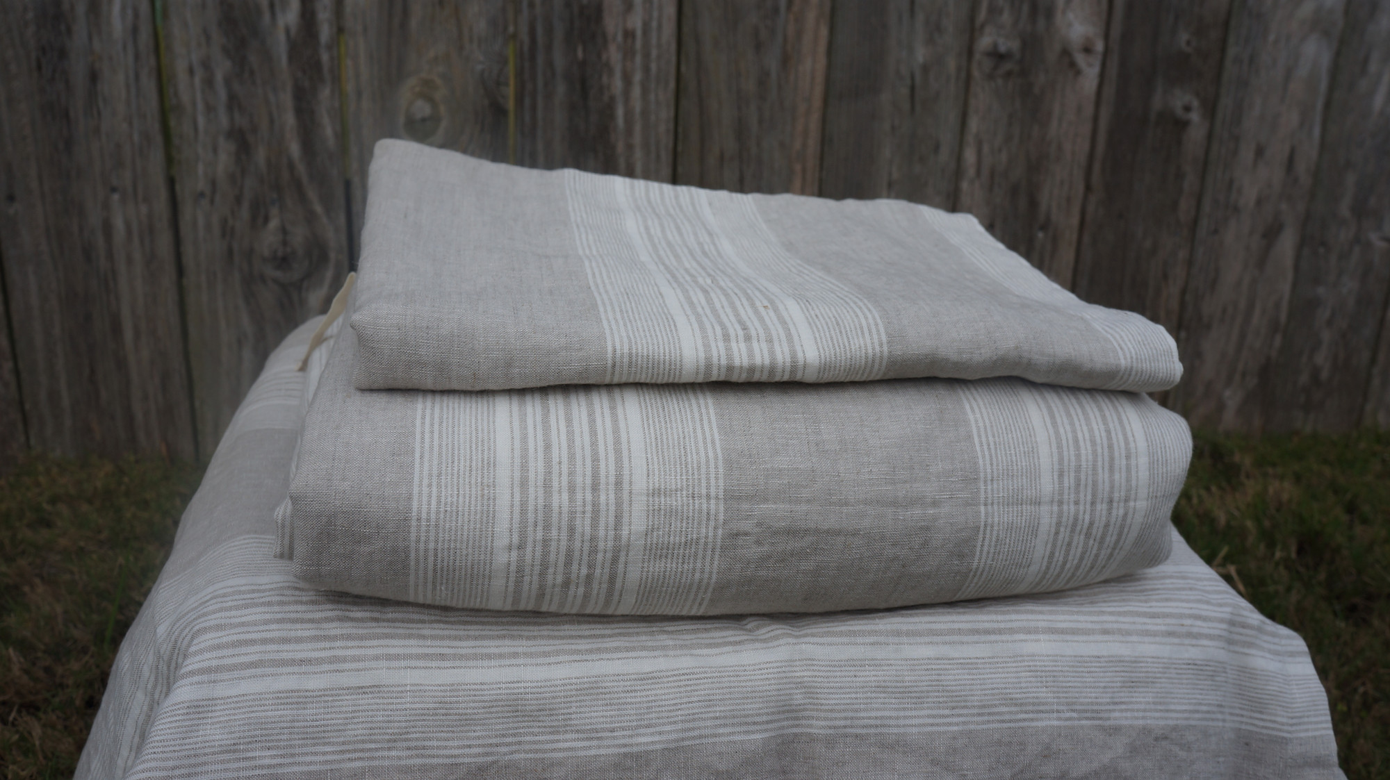 grey striped duvet cover