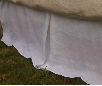 White Linen Bedskirt-Tailored Pleat 