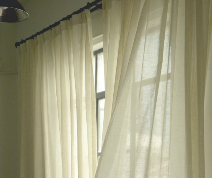 white linen sheer curtains