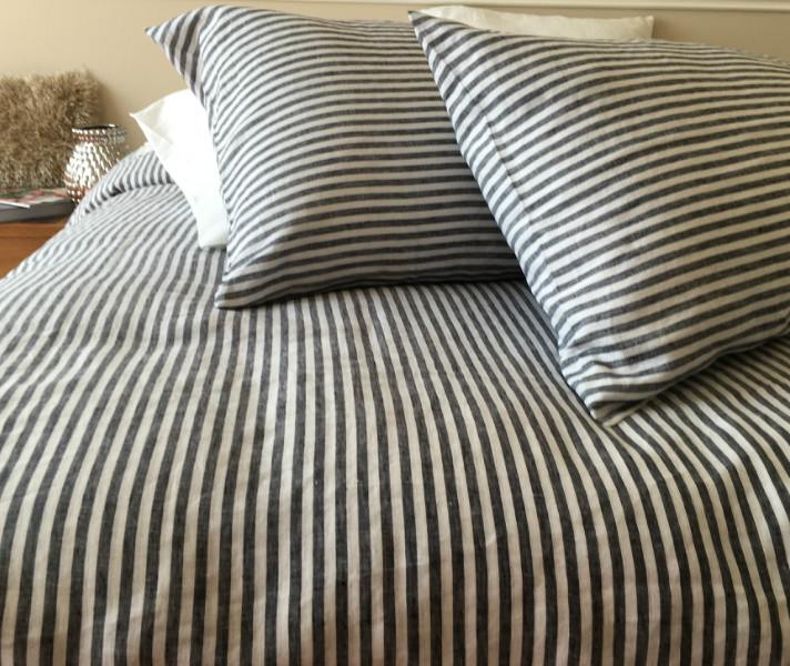 navy and white striped duvet cover