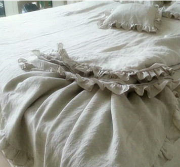 ruffled linen bedding