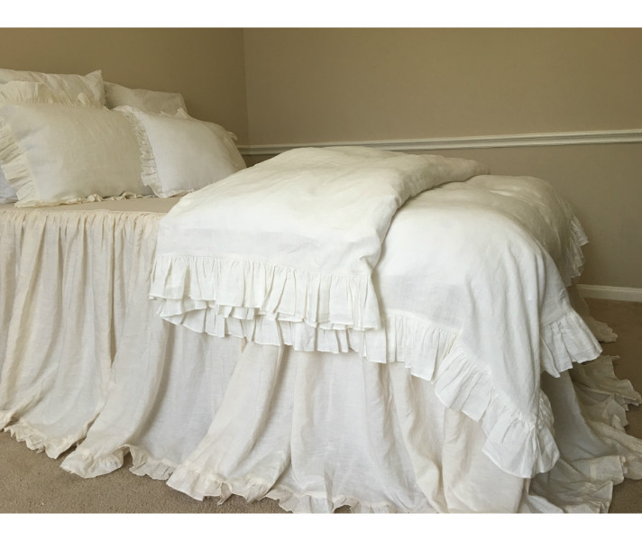 soft white ruffle duvet cover