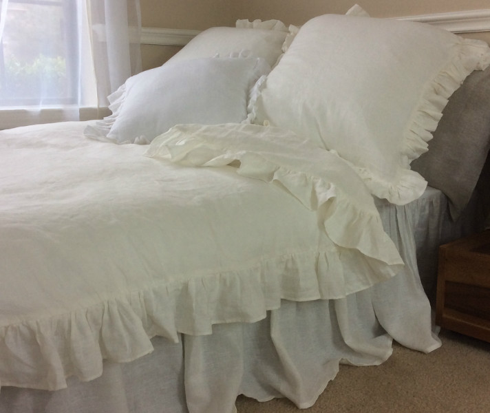 off white ruffle duvet cover