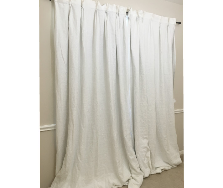 Heavy Weight White Linen Flax Curtains